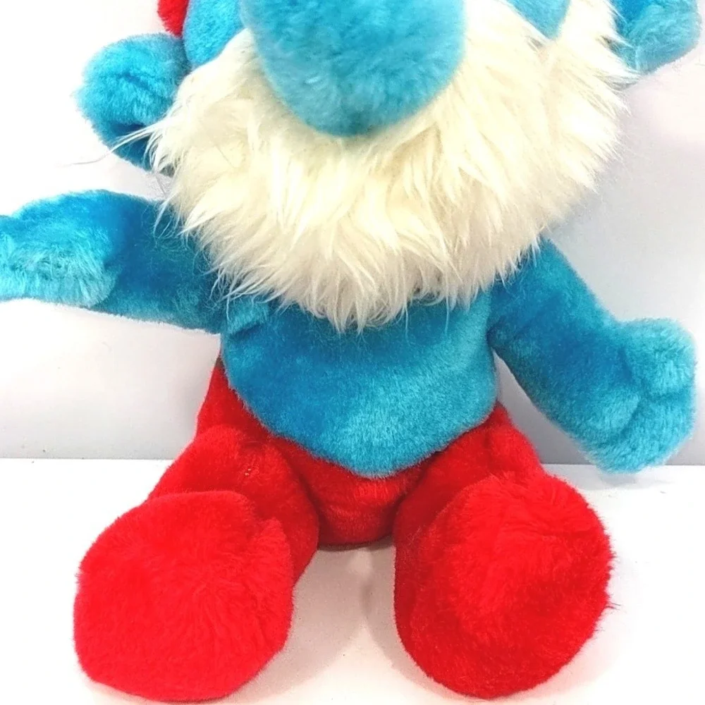 VTG 1980s Wallace Berrie Papa Smurf Plush Stuffed Toy 12